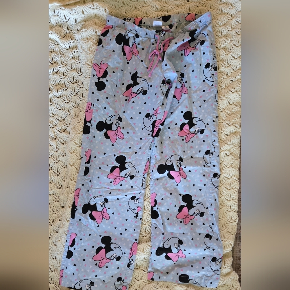 Disney Women's Minnie Mouse Pajama Pants - Blue and Pink